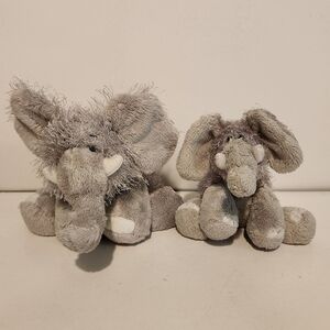 Lot of 2 Ganz Webkinz 6” & 5” Elephant Plush